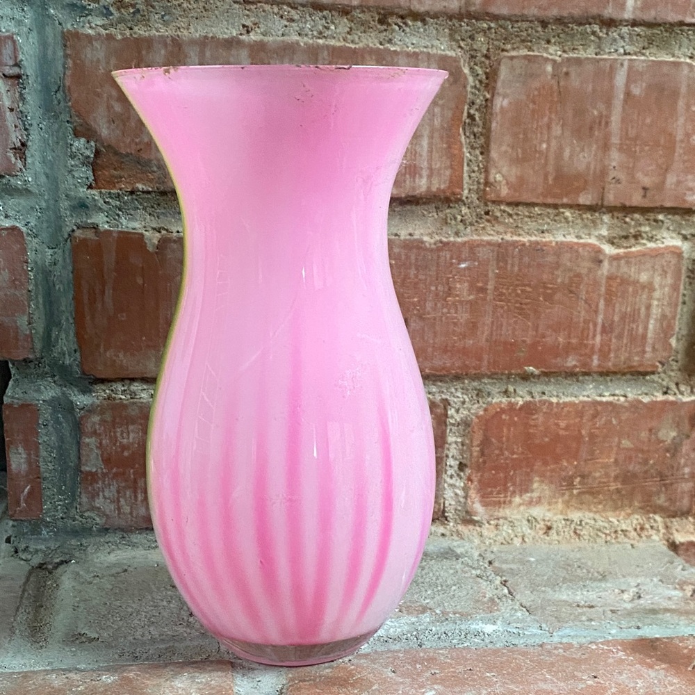 Pink and Green Glass Vase - Picture 3 of 6